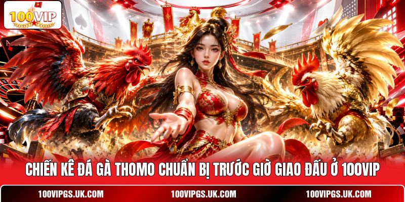 Chiến kê đá gà Thomo chuẩn bị trước giờ giao đấu ở 100VIP