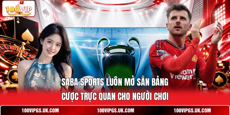 SABA Sports luôn mở sẵn bảng cược trực quan cho người chơi